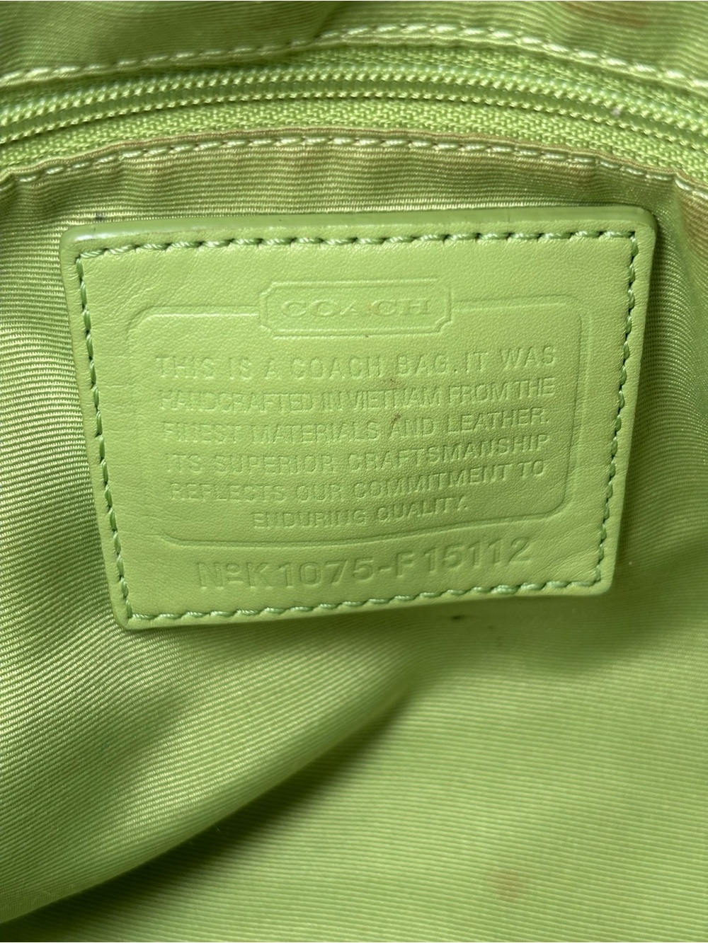 Coach Signature Stripe Brown and Green Tote Shoulder Bag - Picture 6 of 6